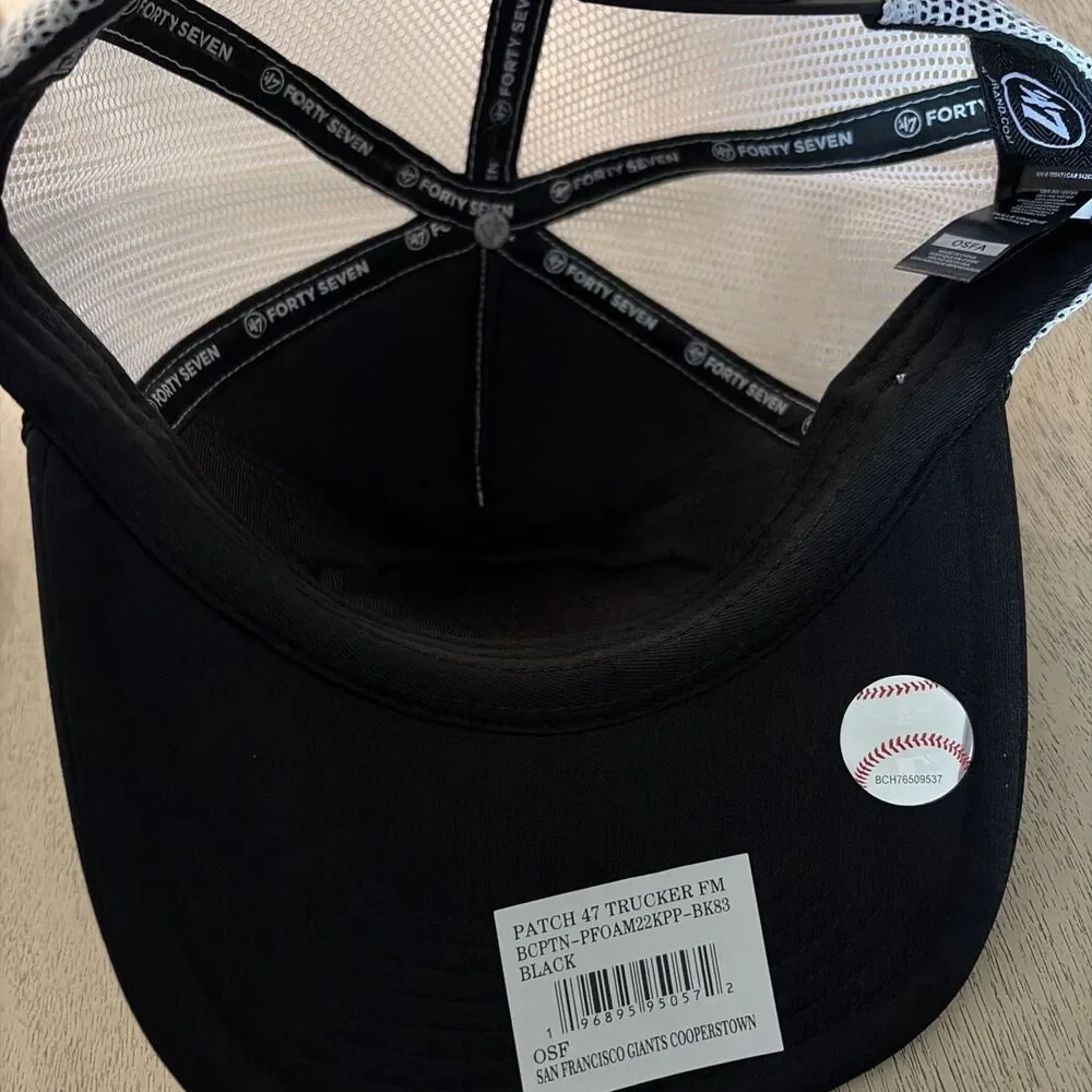 San Francisco Giants New '47 Trucker Black White Mesh Adjustable Dad Golf Hat